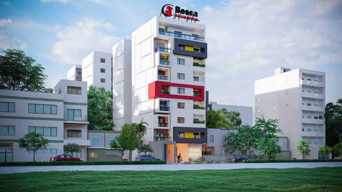 Façade principale de la Résidence Mondrian Bessa Promotion Immobilière