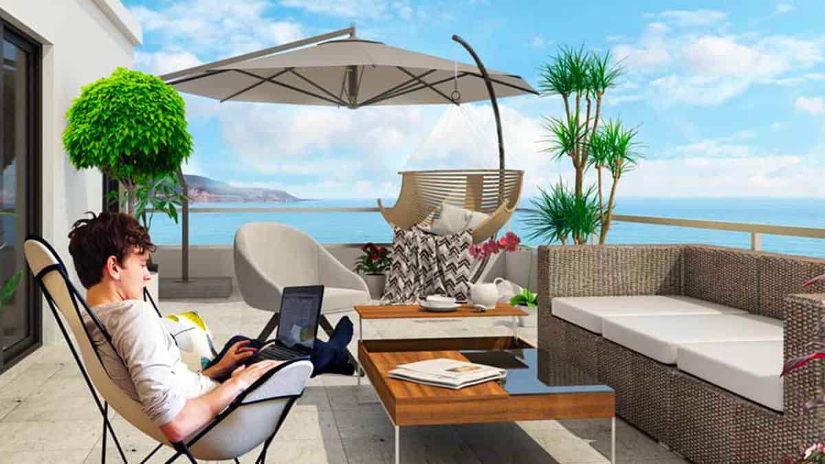 Résidence La Pinède - terrasse spacieuse - duplex de standing grande surface