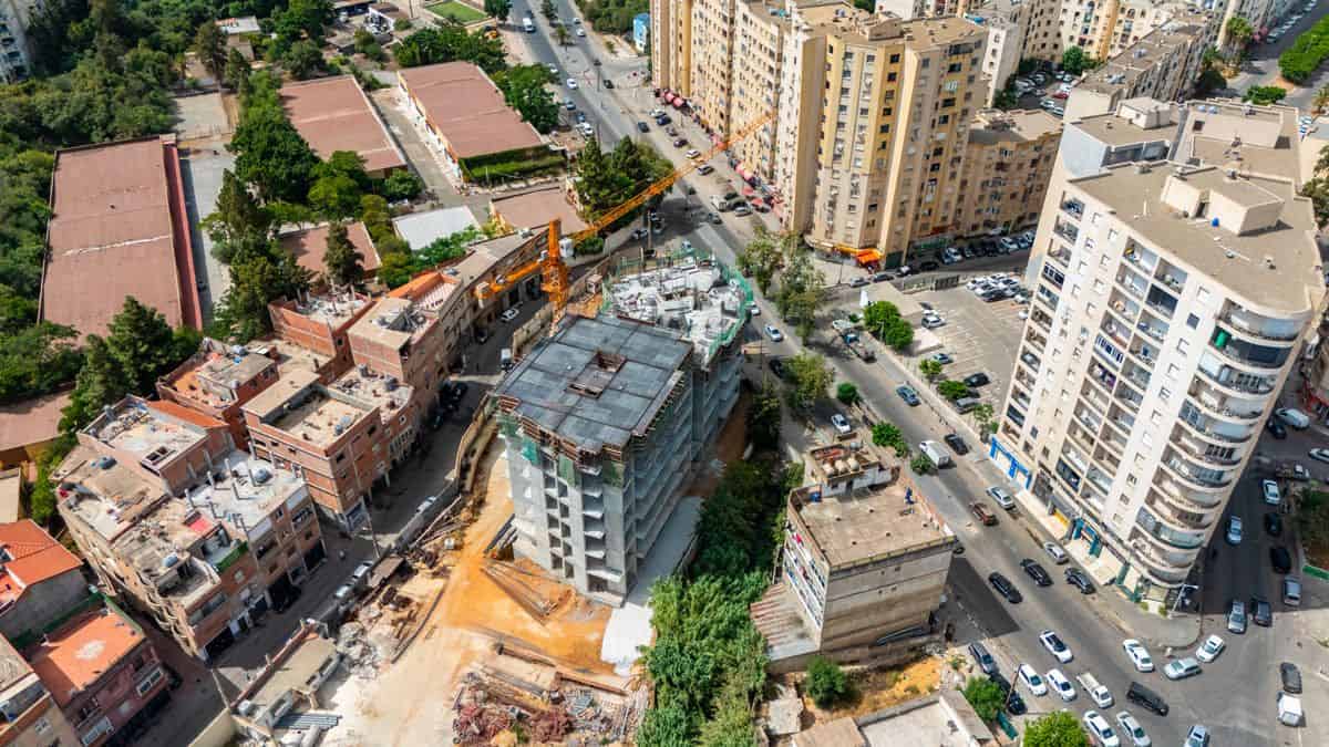 Vue aérienne du chantier  