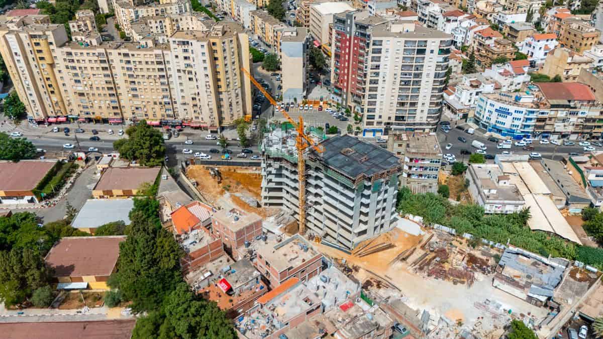 Vue aérienne du chantier  