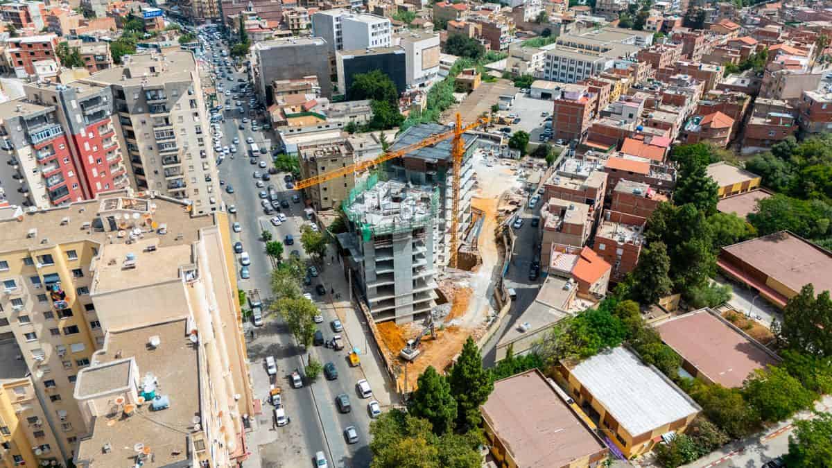 Vue aérienne du chantier  