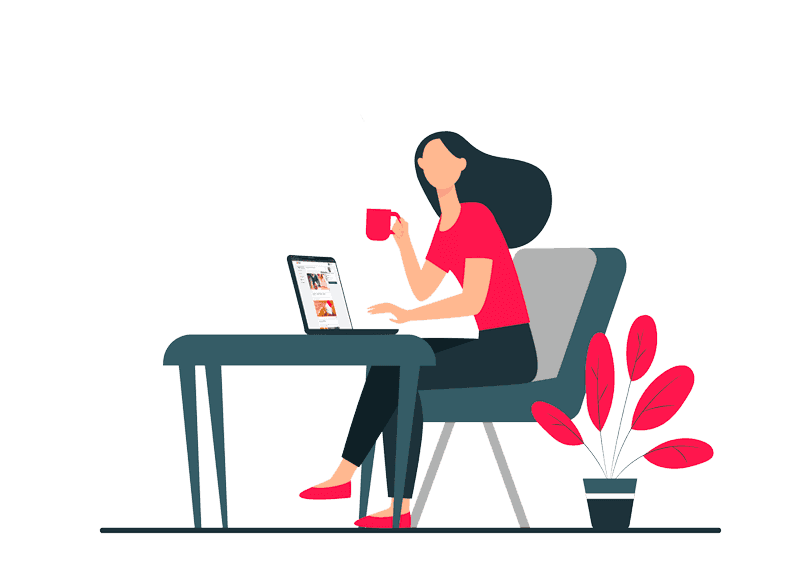 L’espace personnel avant l’achat de son logement neuf une femme qui se connécte à son espace personnel chez Bessa Promotion